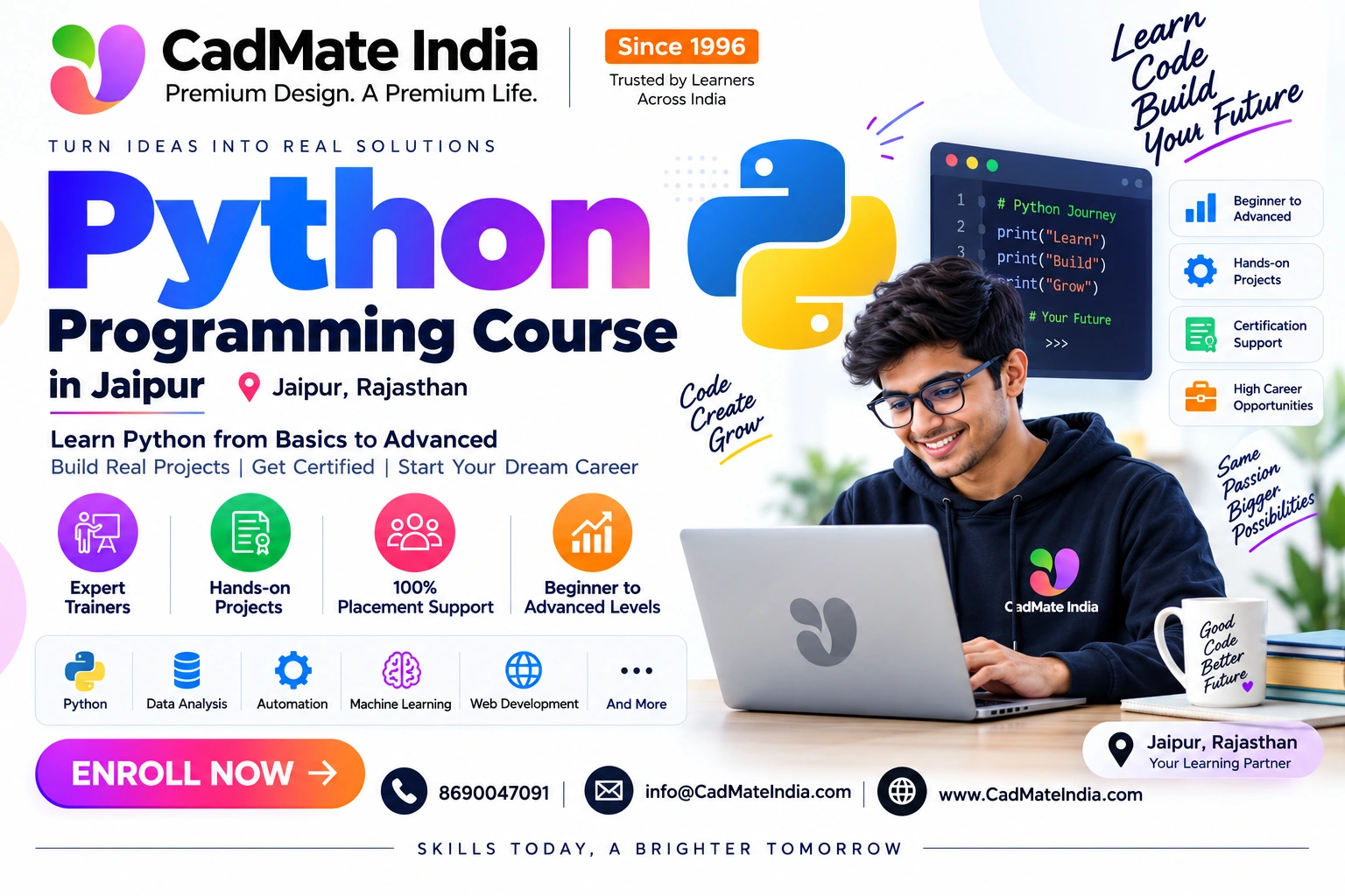 Python Programming course in Jaipur at CadMate India